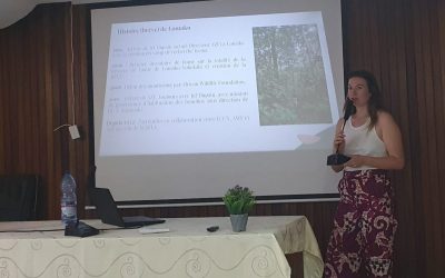 Camille Pacou, BonDiv researcher, presenting the fieldwork at the Lomako site, in collaboration with AZF
